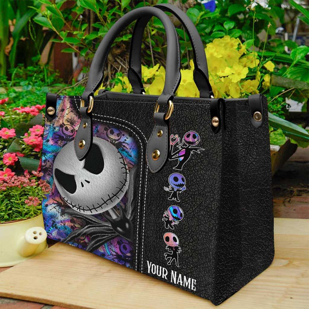 Personalized Leather Handbag with Nightmare Design for Women Leather Handbag GradoCreations