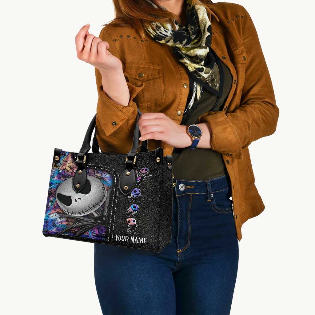 Personalized Leather Handbag with Nightmare Design for Women Leather Handbag GradoCreations