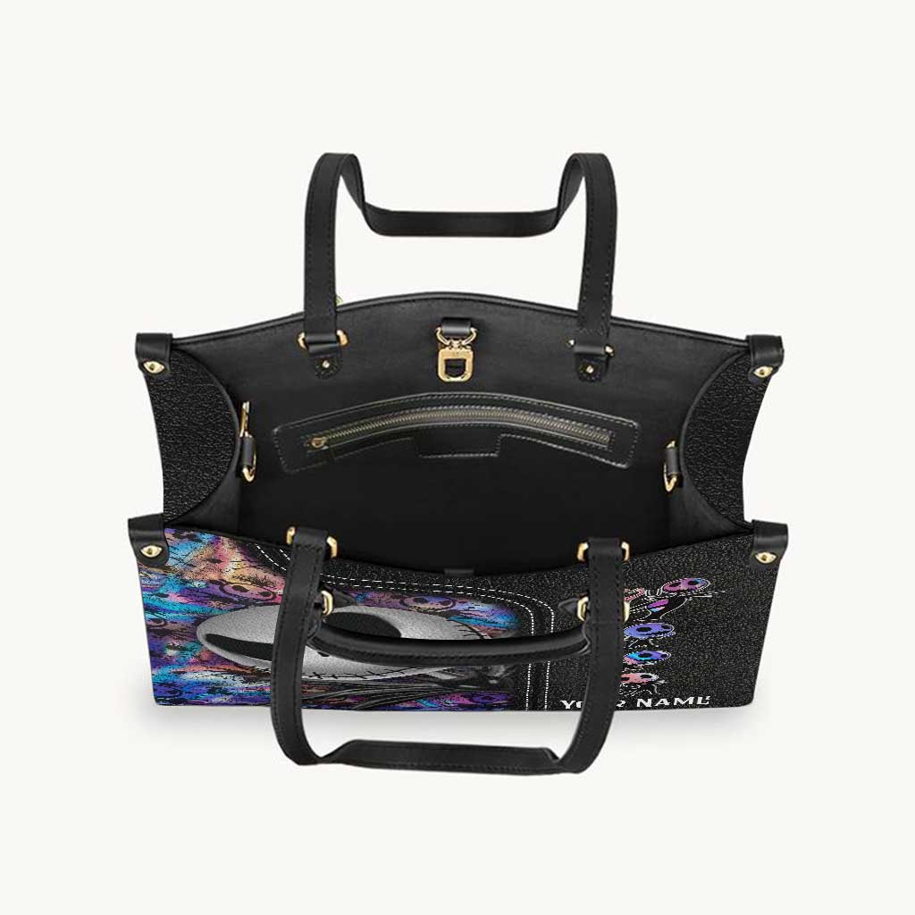 Personalized Leather Handbag with Nightmare Design for Women Leather Handbag GradoCreations