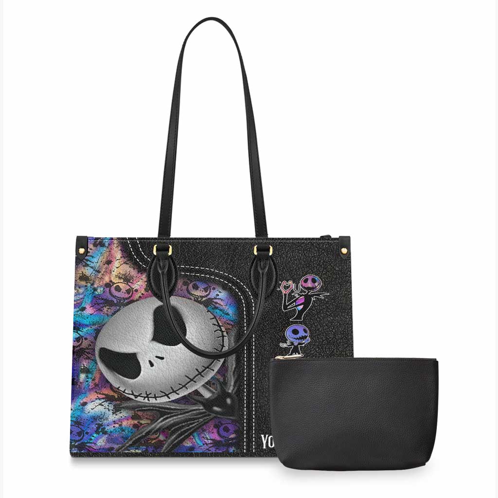 Personalized Leather Handbag with Nightmare Design for Women Leather Handbag GradoCreations