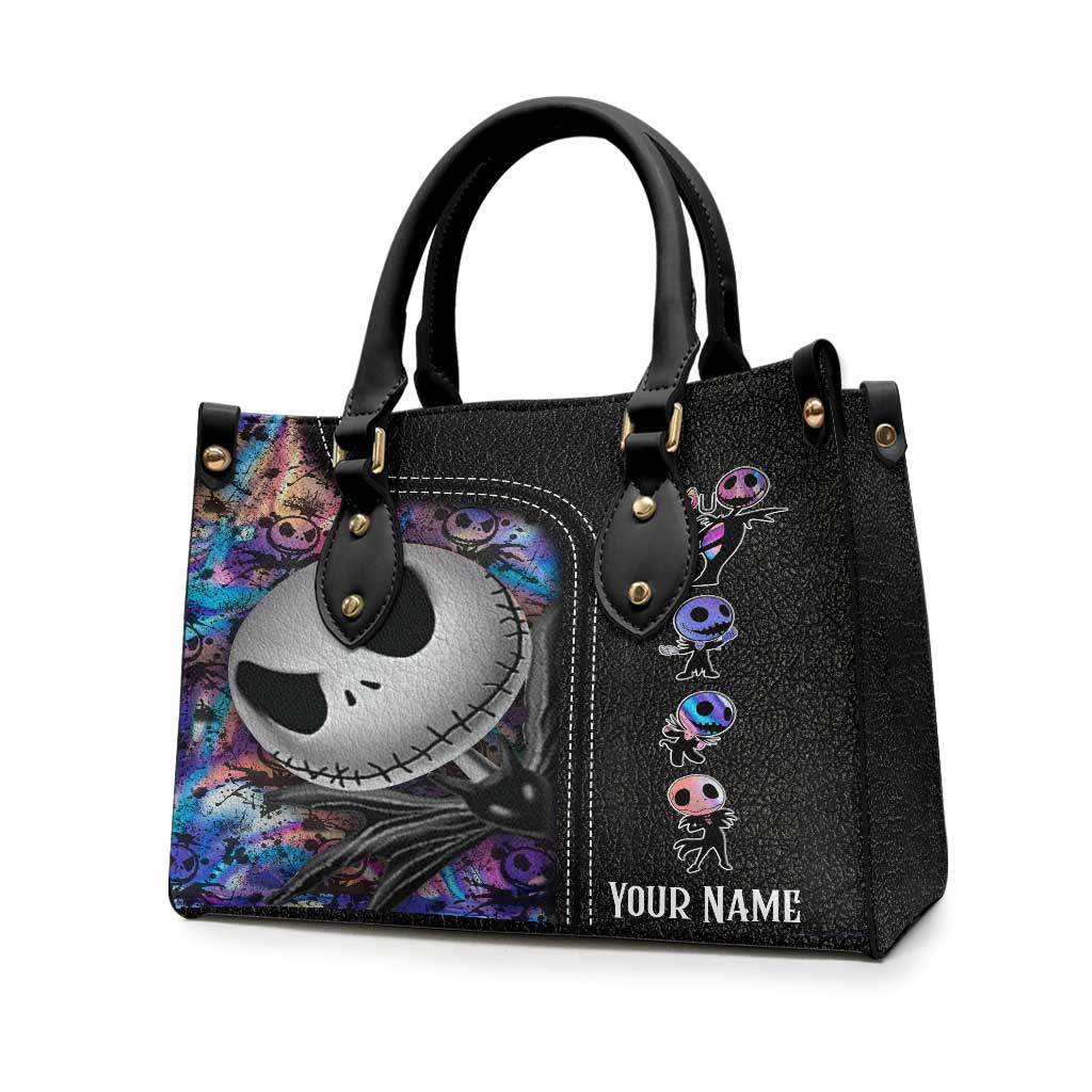 Personalized Leather Handbag with Nightmare Design for Women Leather Handbag GradoCreations