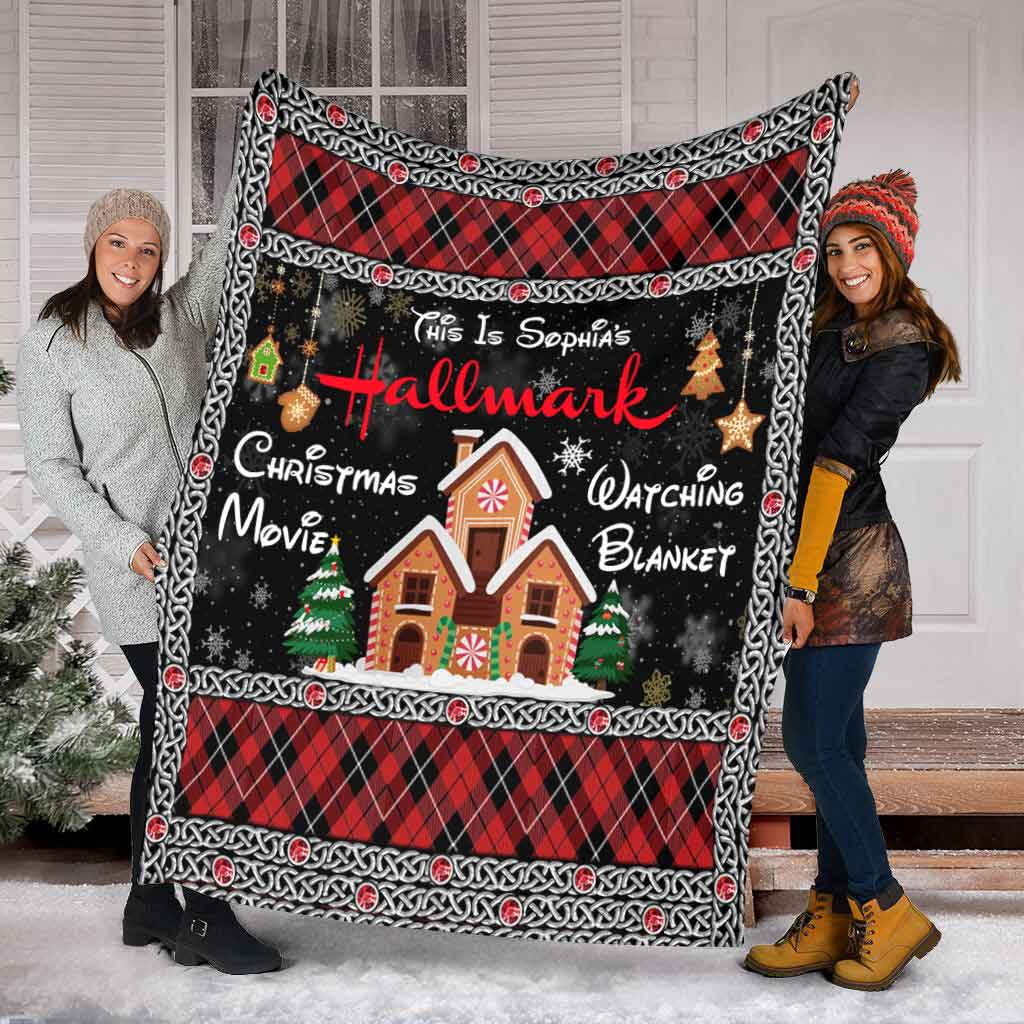 Personalized Christmas Movie Watching Blanket Custom Name Gift Blanket GradoCreations