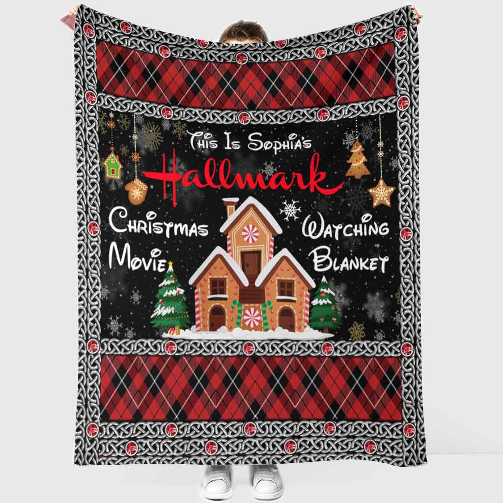 Personalized Christmas Movie Watching Blanket Custom Name Gift Blanket GradoCreations