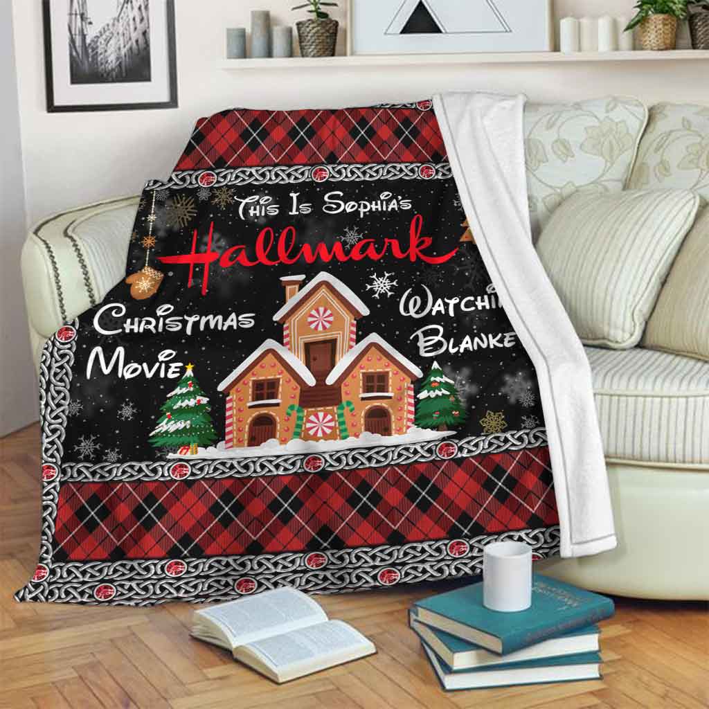 Personalized Christmas Movie Watching Blanket Custom Name Gift Blanket GradoCreations