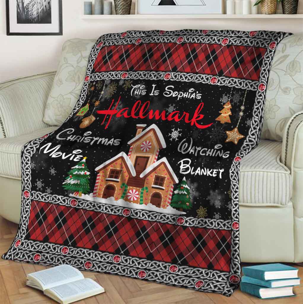 Personalized Christmas Movie Watching Blanket Custom Name Gift Blanket GradoCreations