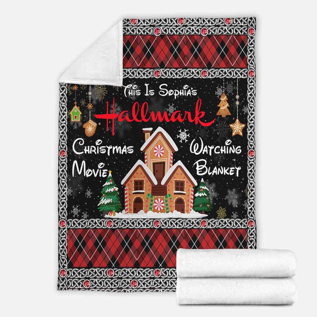 Personalized Christmas Movie Watching Blanket Custom Name Gift Blanket GradoCreations
