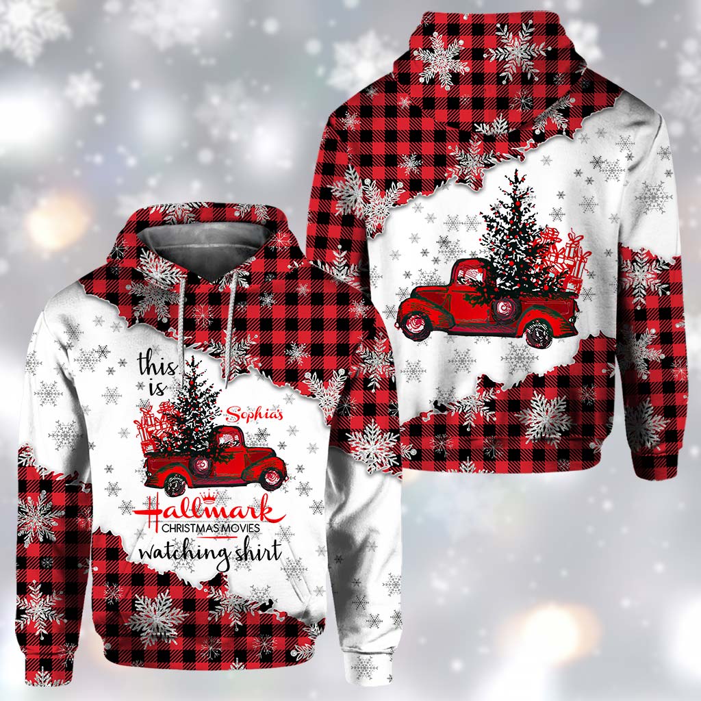 Personalized Christmas All Over Hoodie Custom Name Gift for Family All Over Shirt GradoCreations