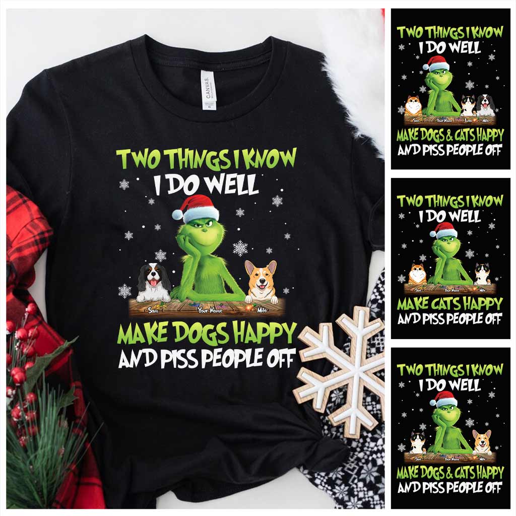 Personalized Grinch Christmas T-Shirt & Hoodie Gift for Dog Lovers T-shirt & Hoodie GradoCreations
