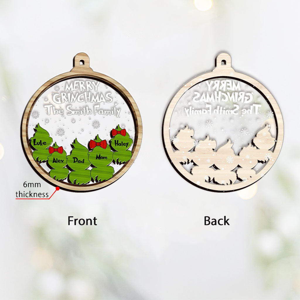 Personalized Grinch Family Ornament Custom Names Christmas Gift Layers Mix Ornament GradoCreations