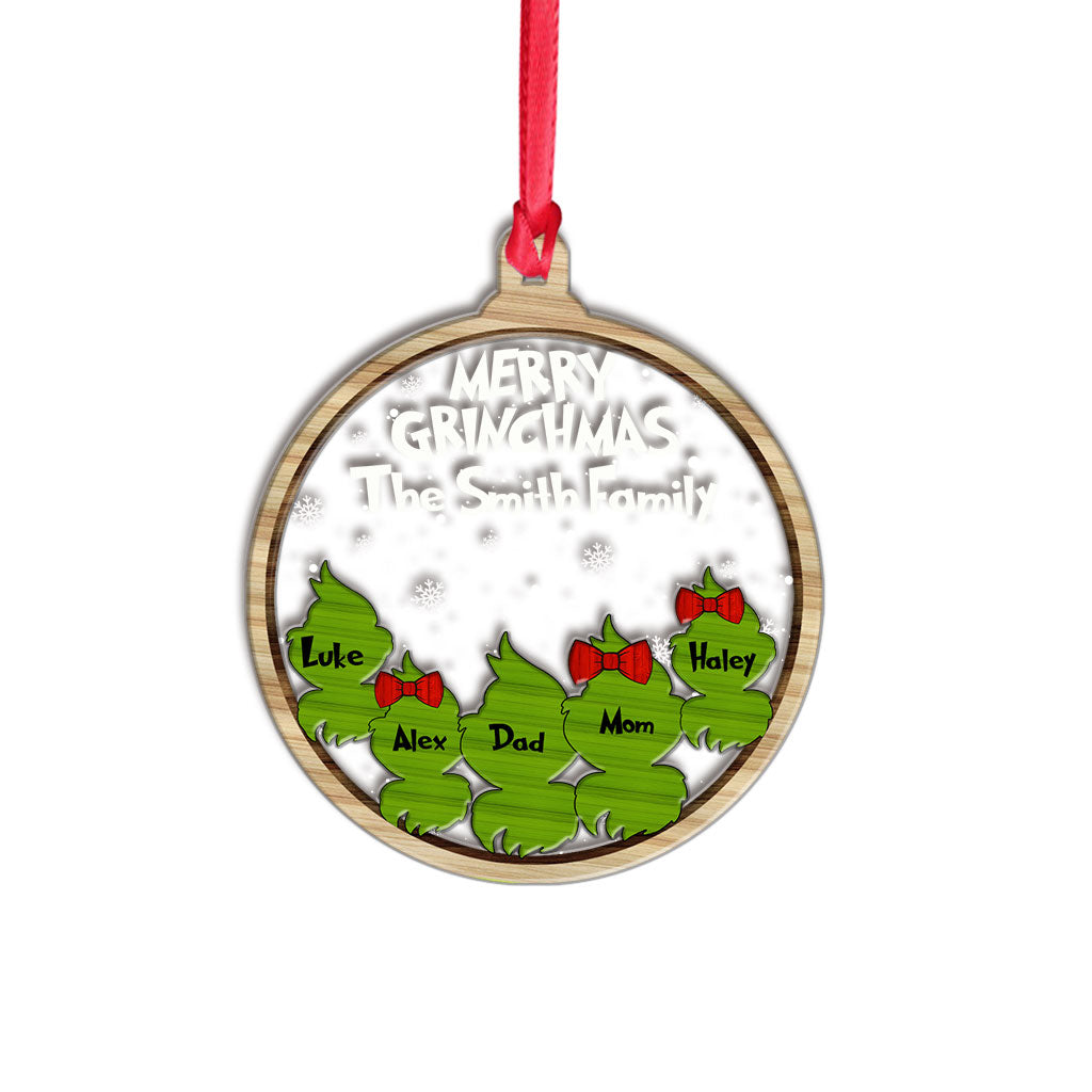 Personalized Grinch Family Ornament Custom Names Christmas Gift Layers Mix Ornament GradoCreations