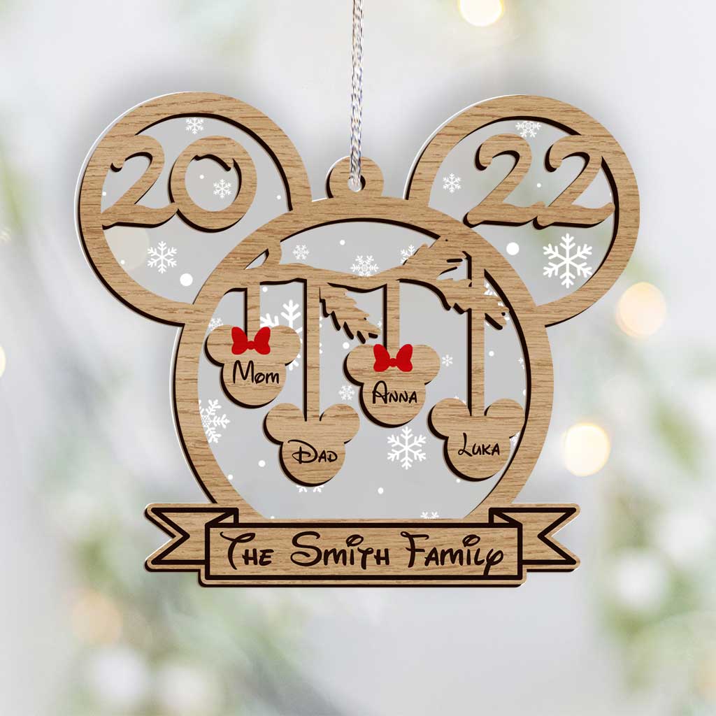 Personalized Family Christmas Mouse Ornament Custom Name 2022 Gift Layers Mix Ornament GradoCreations