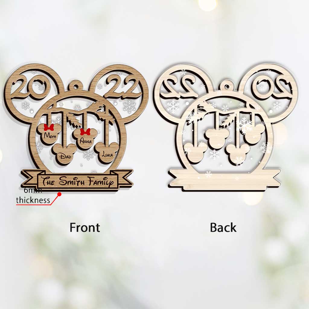 Personalized Family Christmas Mouse Ornament Custom Name 2022 Gift Layers Mix Ornament GradoCreations