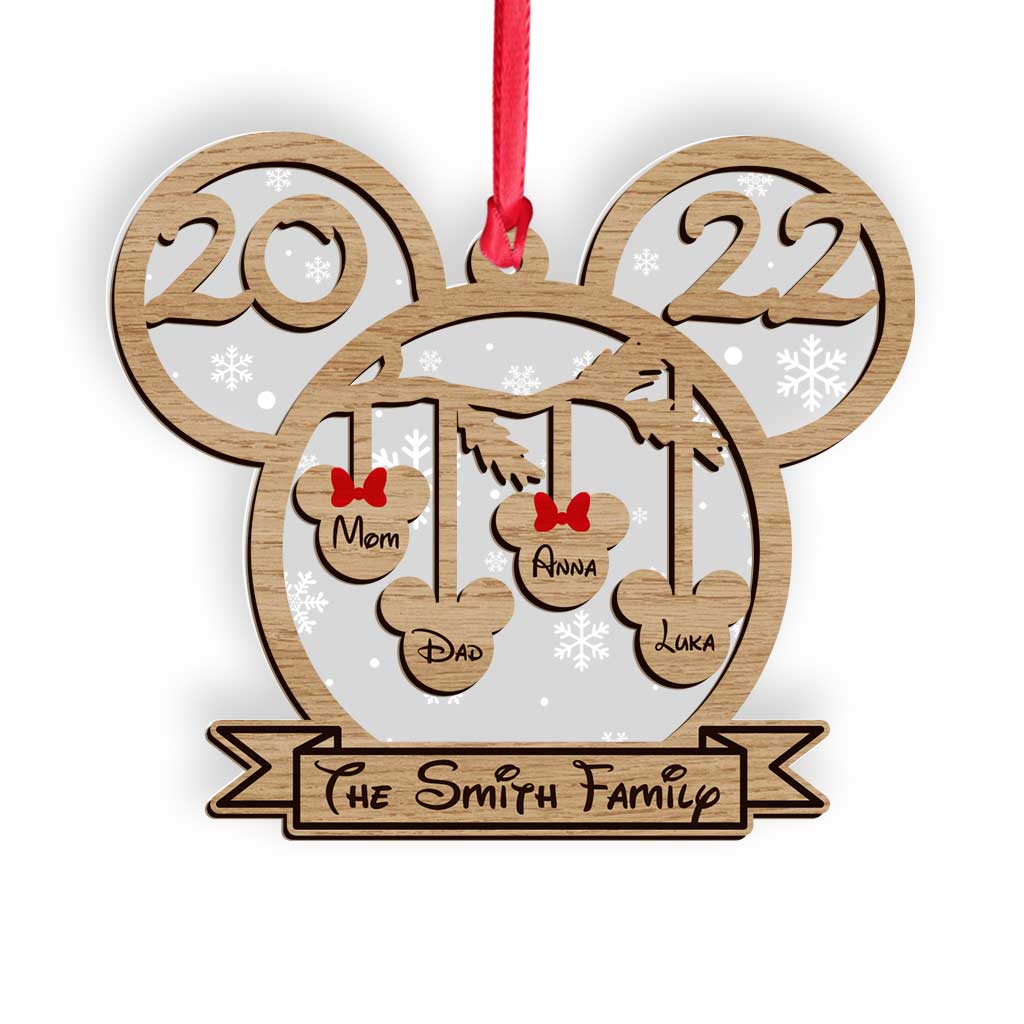 Personalized Family Christmas Mouse Ornament Custom Name 2022 Gift Layers Mix Ornament GradoCreations