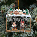 Personalized Christmas Mouse Ears Ornament Custom Names Gift for Couple Layers Mix Ornament GradoCreations