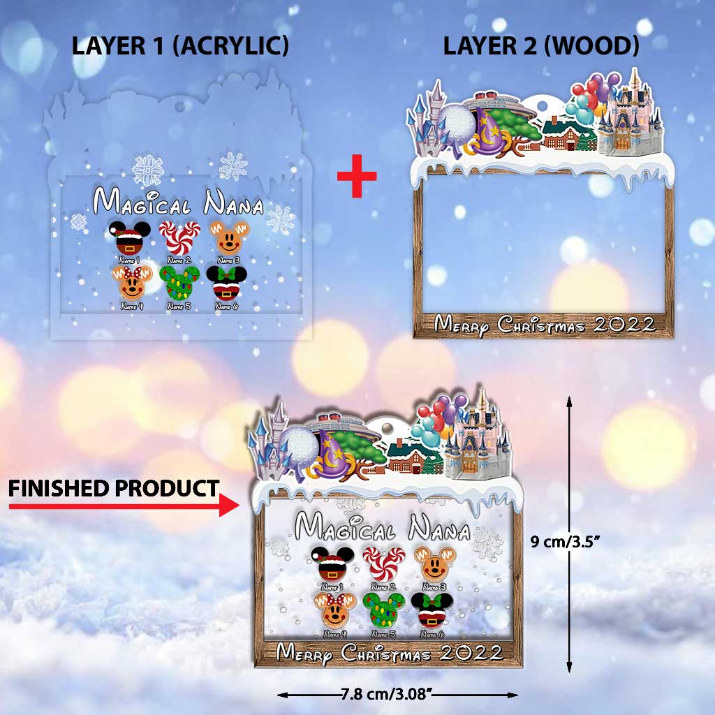 Personalized Christmas Layers Mix Ornament for Grandma | Custom Name Gift Layers Mix Ornament GradoCreations