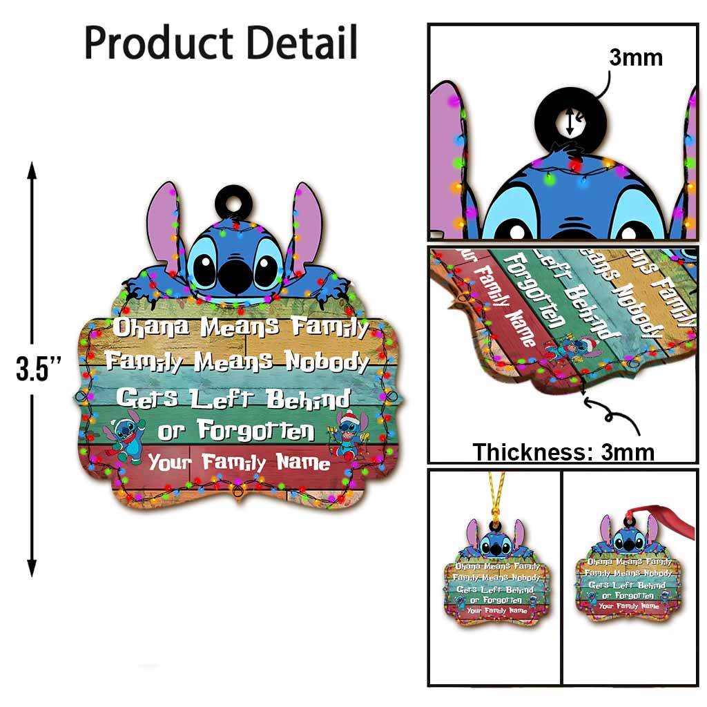 Personalized Ohana Means Family Christmas Ornament Custom Gift Ornament GradoCreations