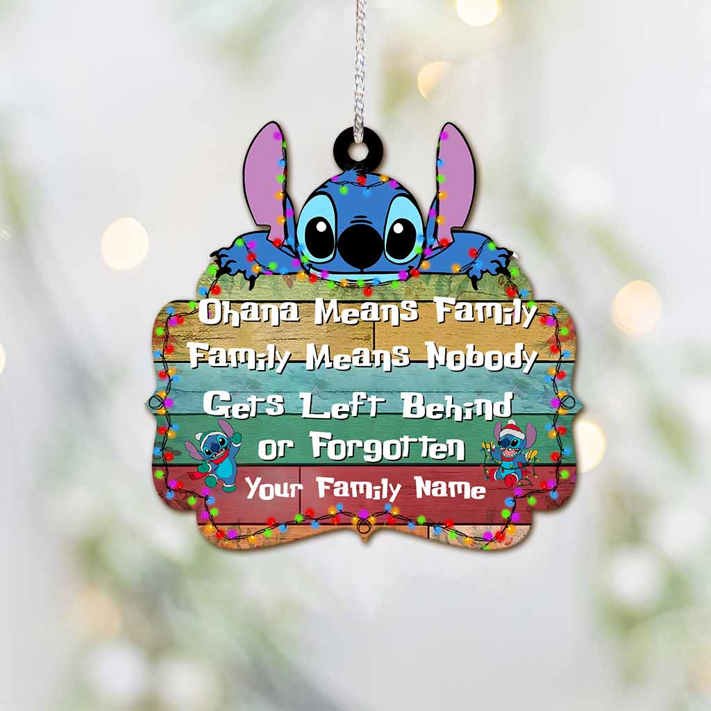 Personalized Ohana Means Family Christmas Ornament Custom Gift Ornament GradoCreations