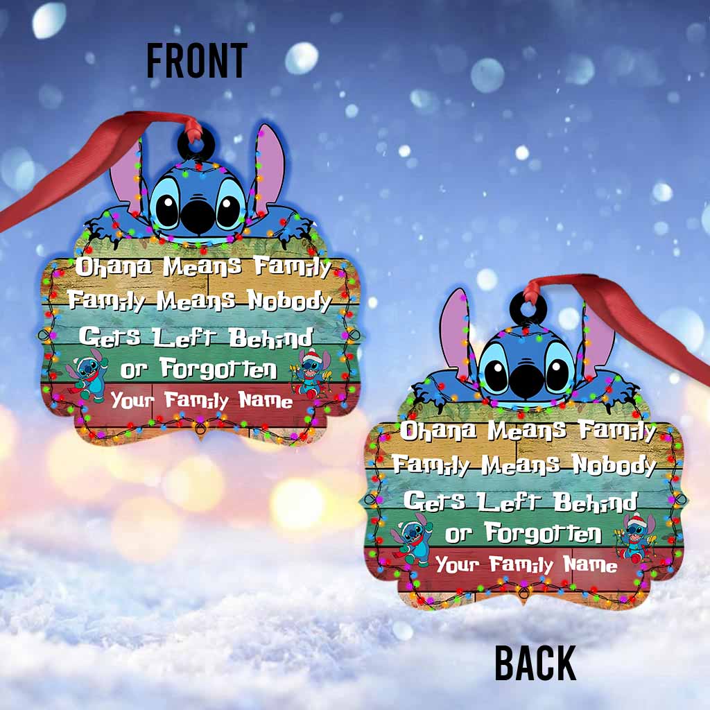 Personalized Ohana Means Family Christmas Ornament Custom Gift Ornament GradoCreations
