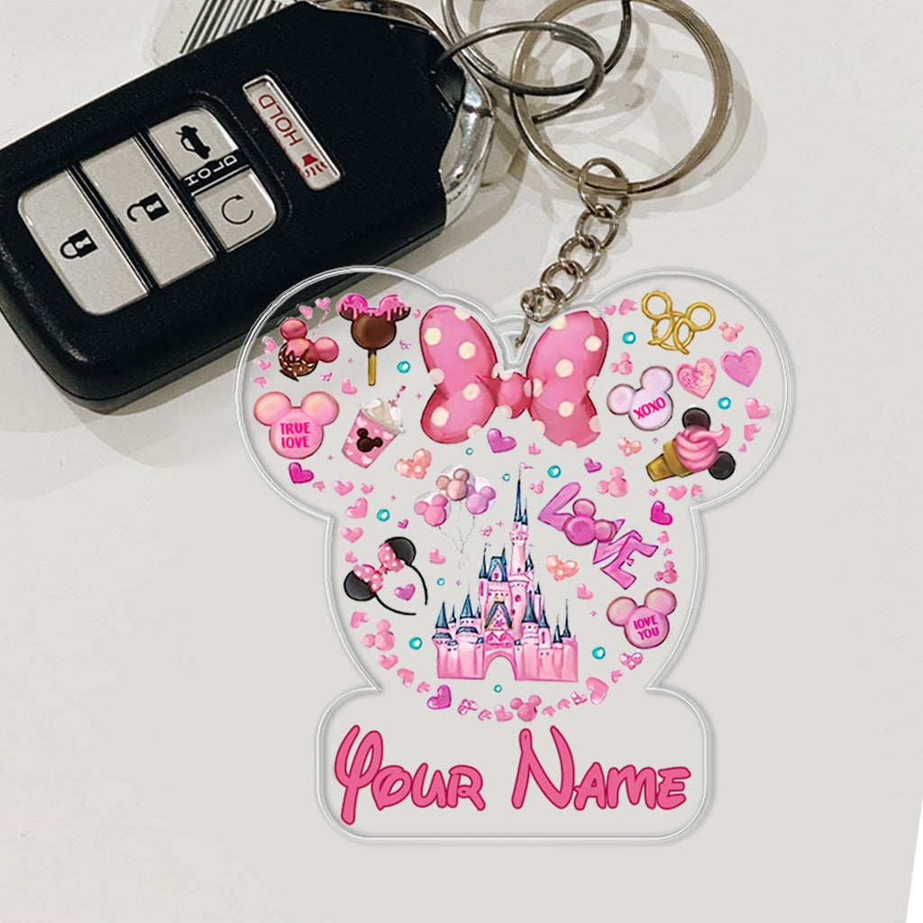 Personalized Christmas Mouse Keychain Custom Name Gift Keychain GradoCreations