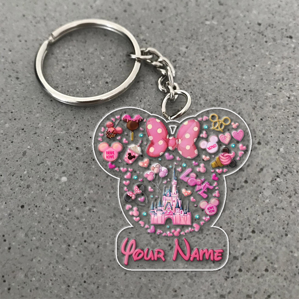Personalized Christmas Mouse Keychain Custom Name Gift Keychain GradoCreations