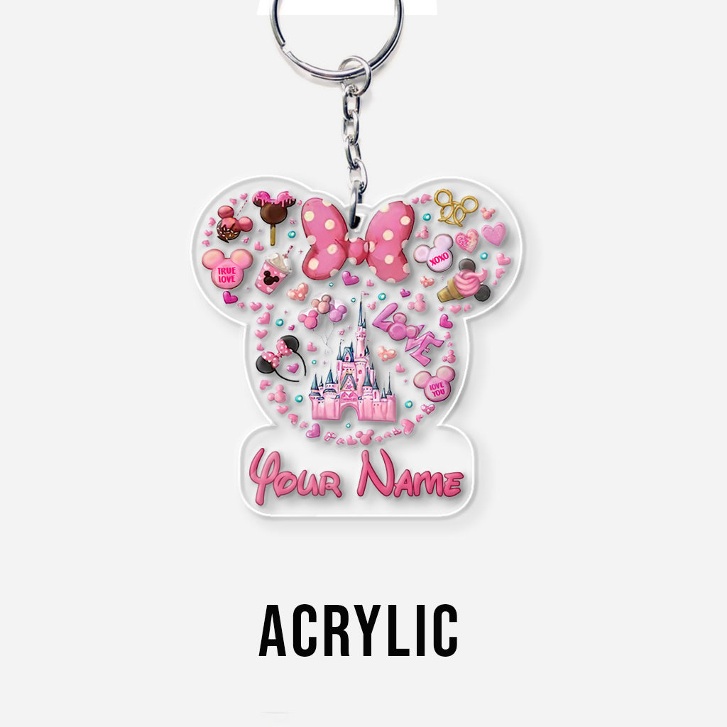 Personalized Christmas Mouse Keychain Custom Name Gift Keychain GradoCreations
