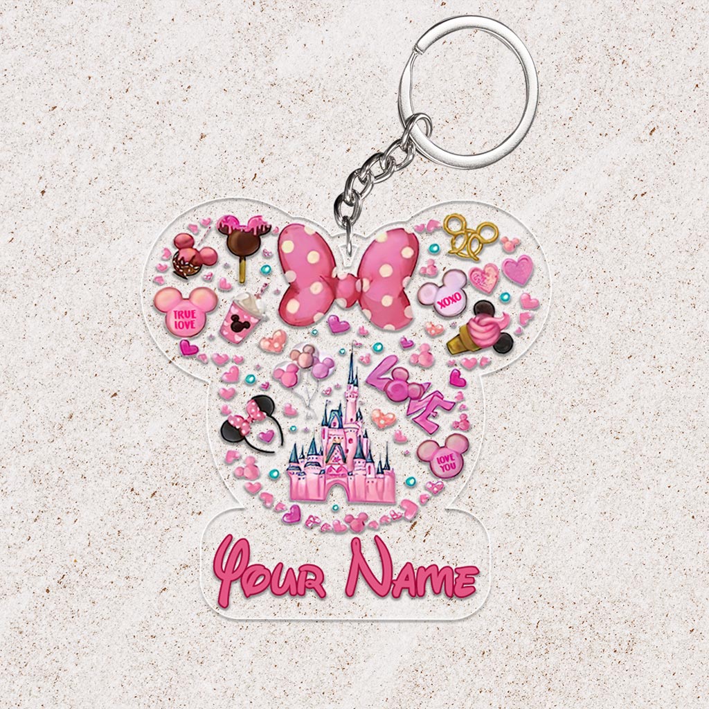 Personalized Christmas Mouse Keychain Custom Name Gift Keychain GradoCreations