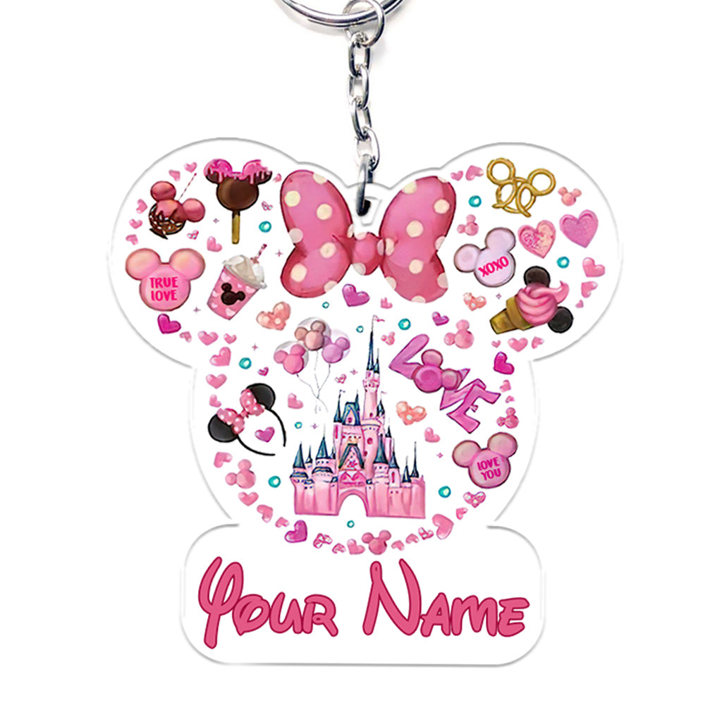 Personalized Christmas Mouse Keychain Custom Name Gift Keychain GradoCreations