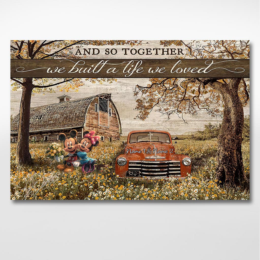 Personalized Couple Mouse Poster Together We Built A Life We Love Gift Canvas and Poster GradoCreations