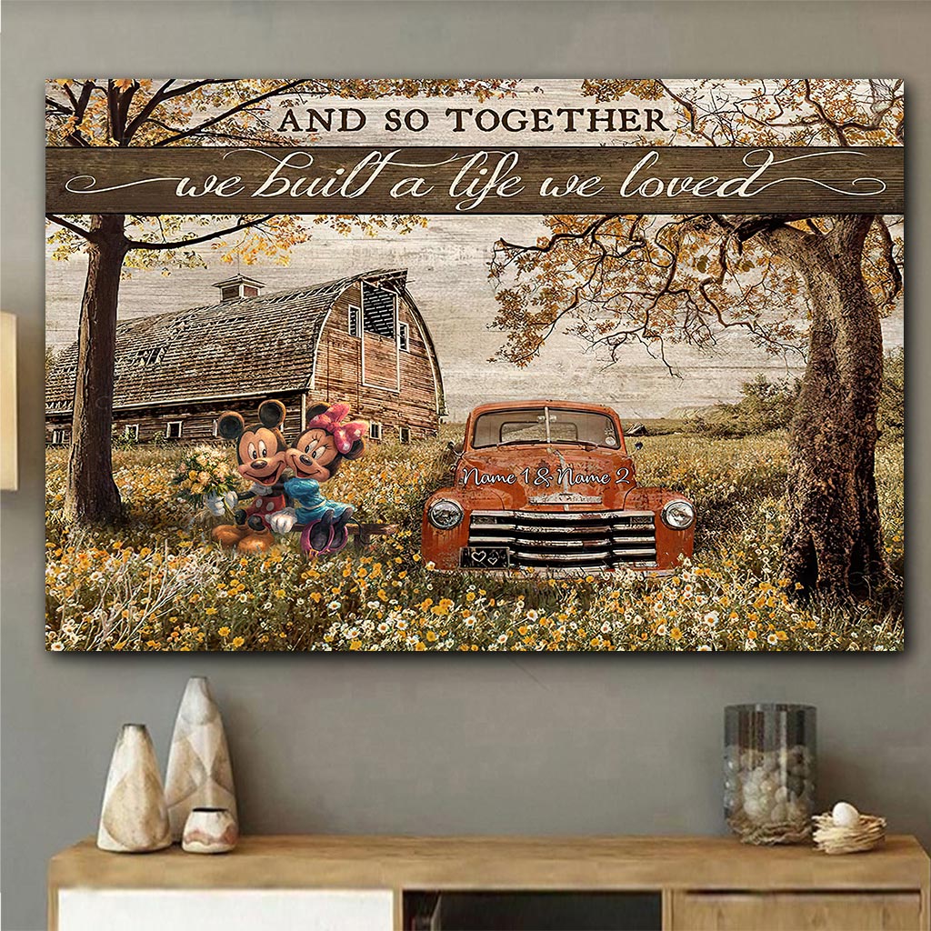 Personalized Couple Mouse Poster Together We Built A Life We Love Gift Canvas and Poster GradoCreations