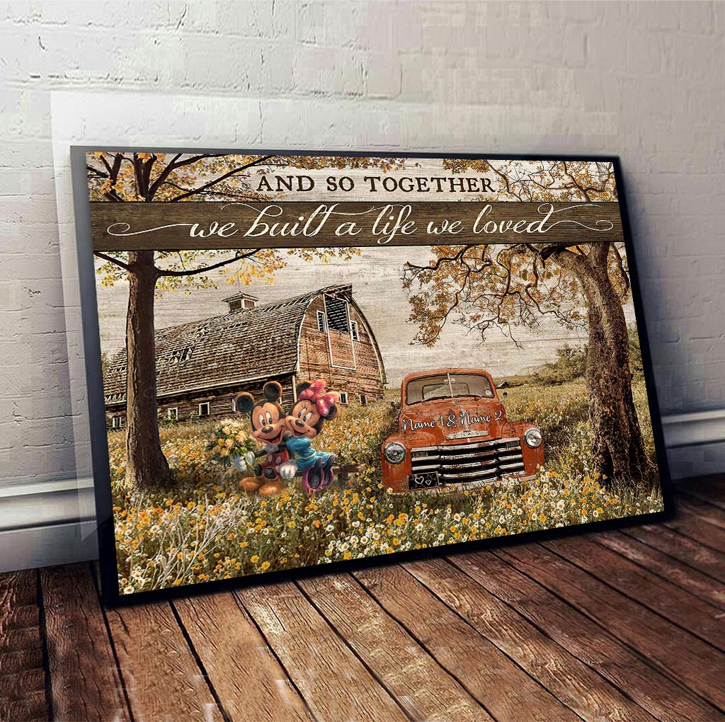 Personalized Couple Mouse Poster Together We Built A Life We Love Gift Canvas and Poster GradoCreations