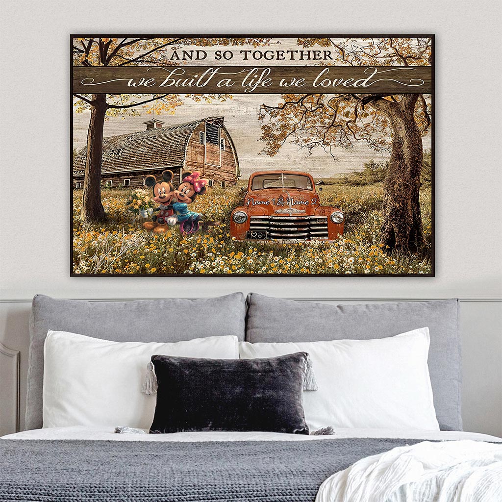 Personalized Couple Mouse Poster Together We Built A Life We Love Gift Canvas and Poster GradoCreations
