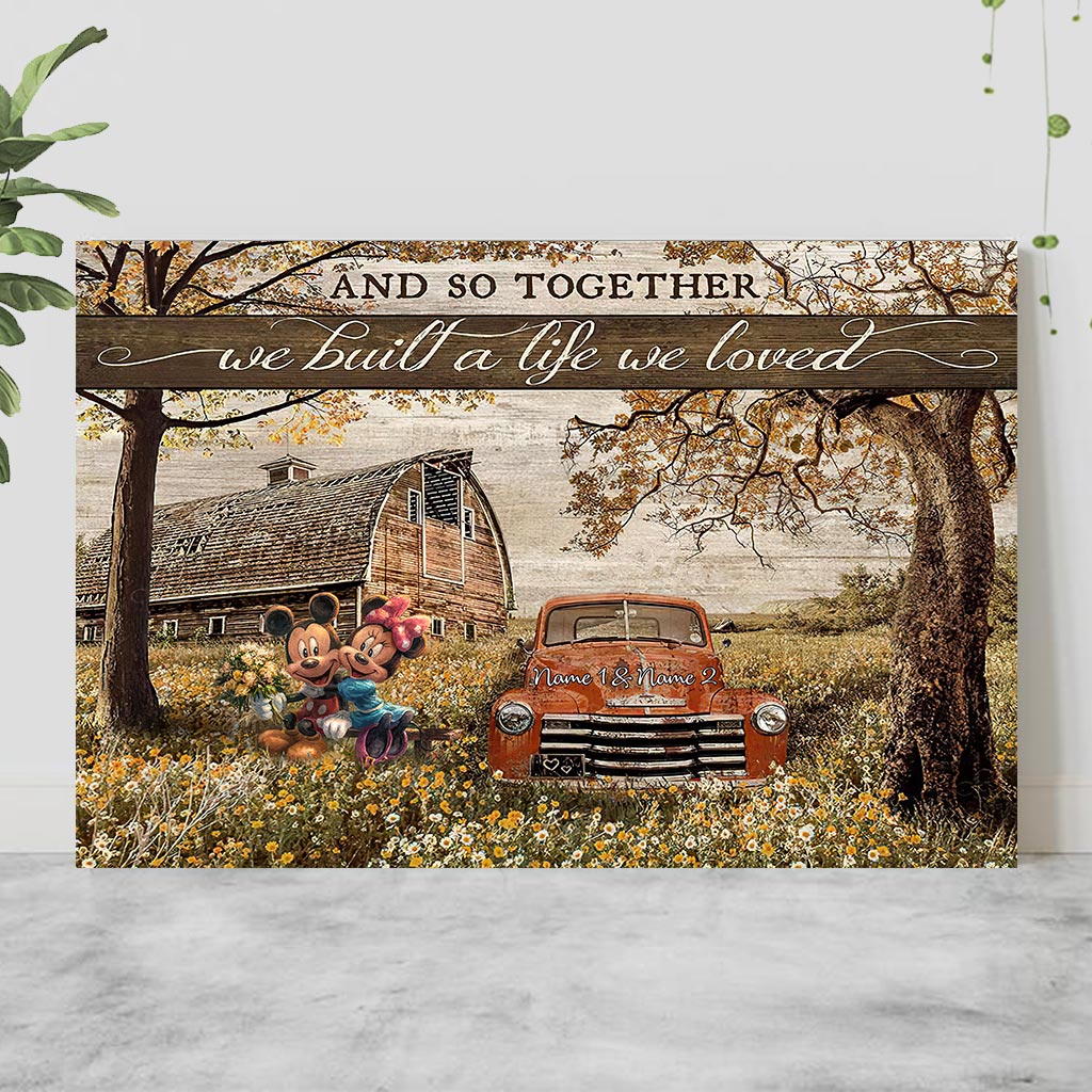 Personalized Couple Mouse Poster Together We Built A Life We Love Gift Canvas and Poster GradoCreations
