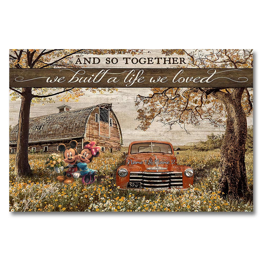 Personalized Couple Mouse Poster Together We Built A Life We Love Gift Canvas and Poster GradoCreations