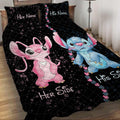 Personalized Couple Quilt Set with Names - Unique Valentine’s Day Gift Quilt Set GradoCreations