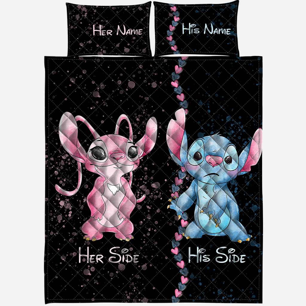 Personalized Couple Quilt Set with Names - Unique Valentine’s Day Gift Quilt Set GradoCreations