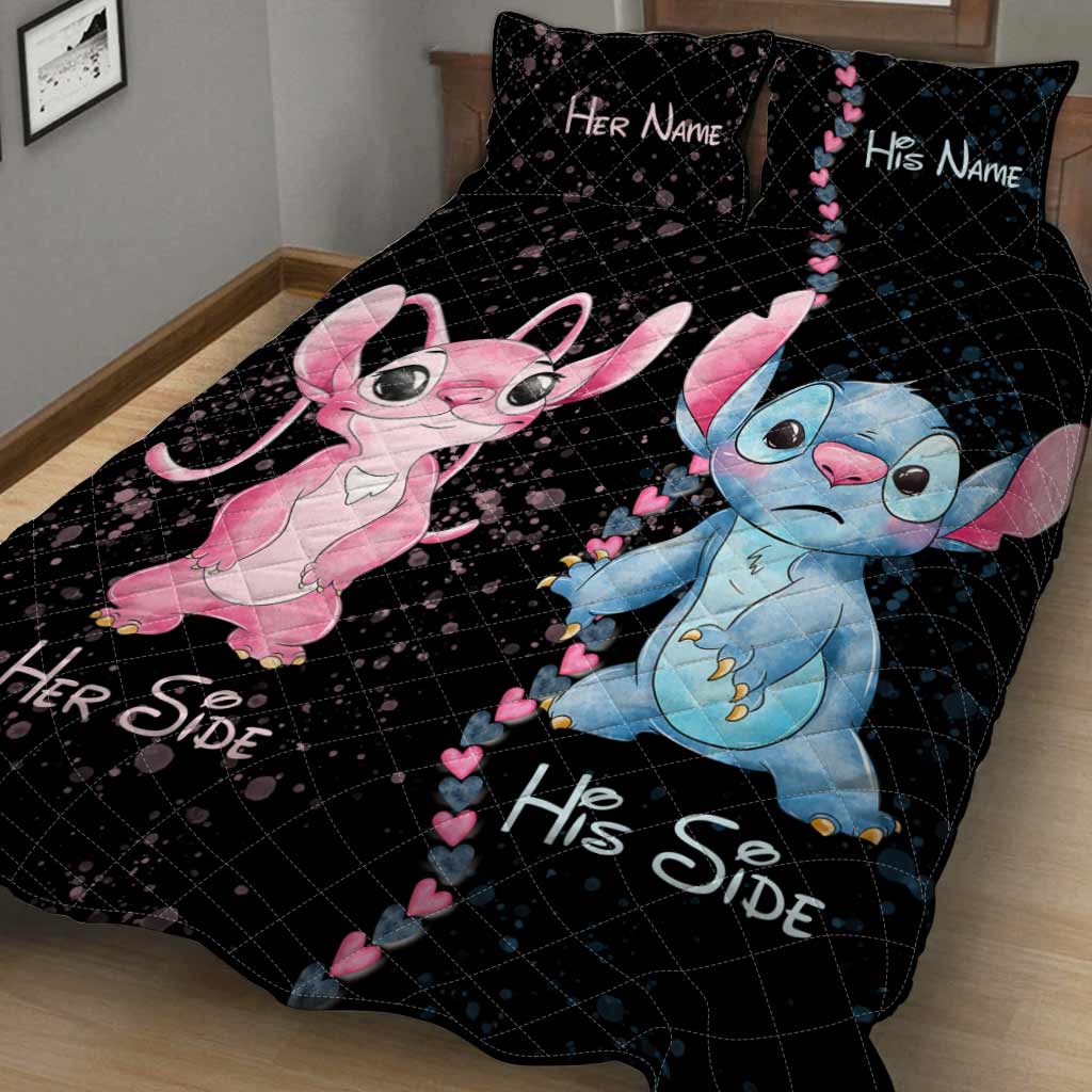 Personalized Couple Quilt Set with Names - Unique Valentine’s Day Gift Quilt Set GradoCreations