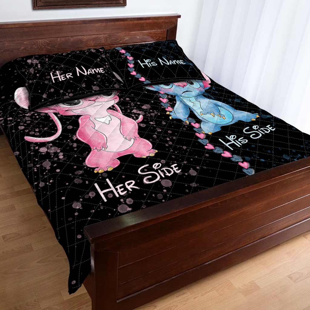 Personalized Couple Quilt Set with Names - Unique Valentine’s Day Gift Quilt Set GradoCreations
