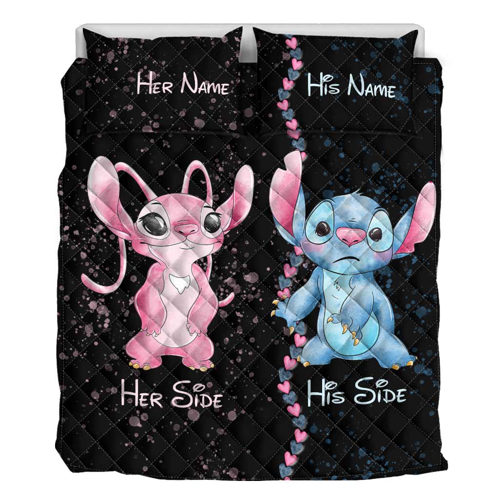 Personalized Couple Quilt Set with Names - Unique Valentine’s Day Gift Quilt Set GradoCreations