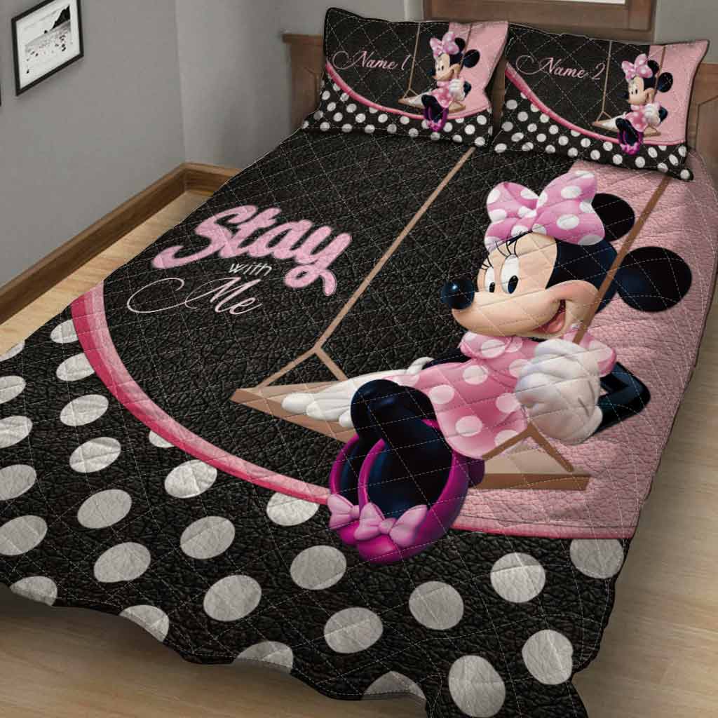 Personalized Minnie Mouse Quilt Set with Names for Kids Quilt Set GradoCreations