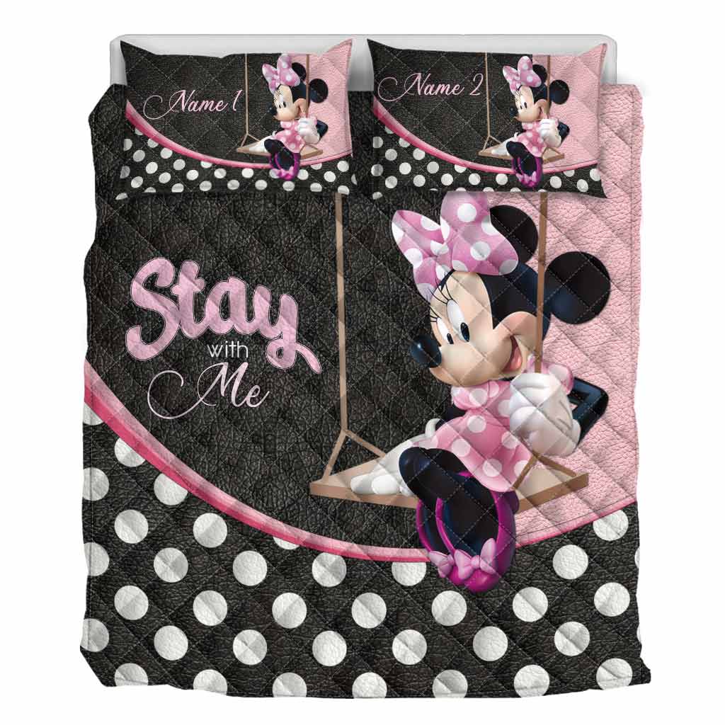 Personalized Minnie Mouse Quilt Set with Names for Kids Quilt Set GradoCreations