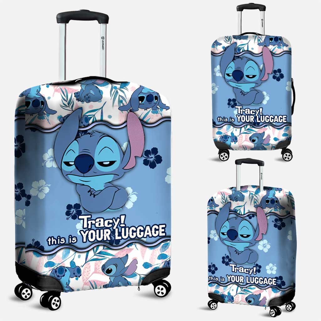 Personalized Luggage Cover with Stitch Print Custom Name Gift Luggage Cover GradoCreations