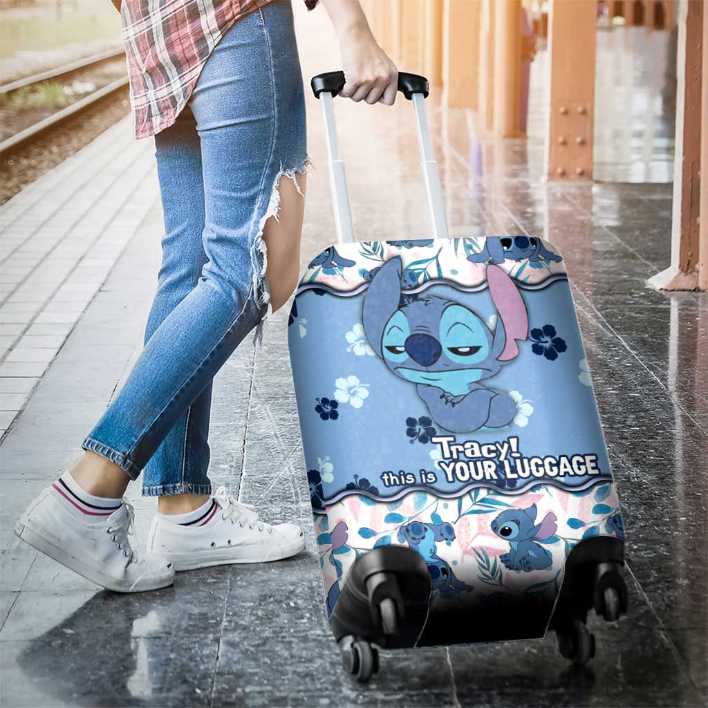 Personalized Luggage Cover with Stitch Print Custom Name Gift Luggage Cover GradoCreations