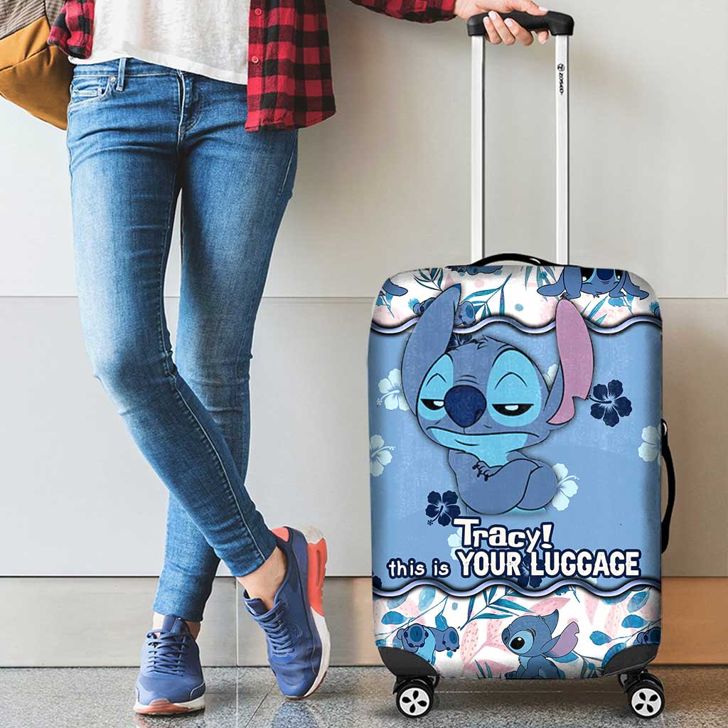 Personalized Luggage Cover with Stitch Print Custom Name Gift Luggage Cover GradoCreations