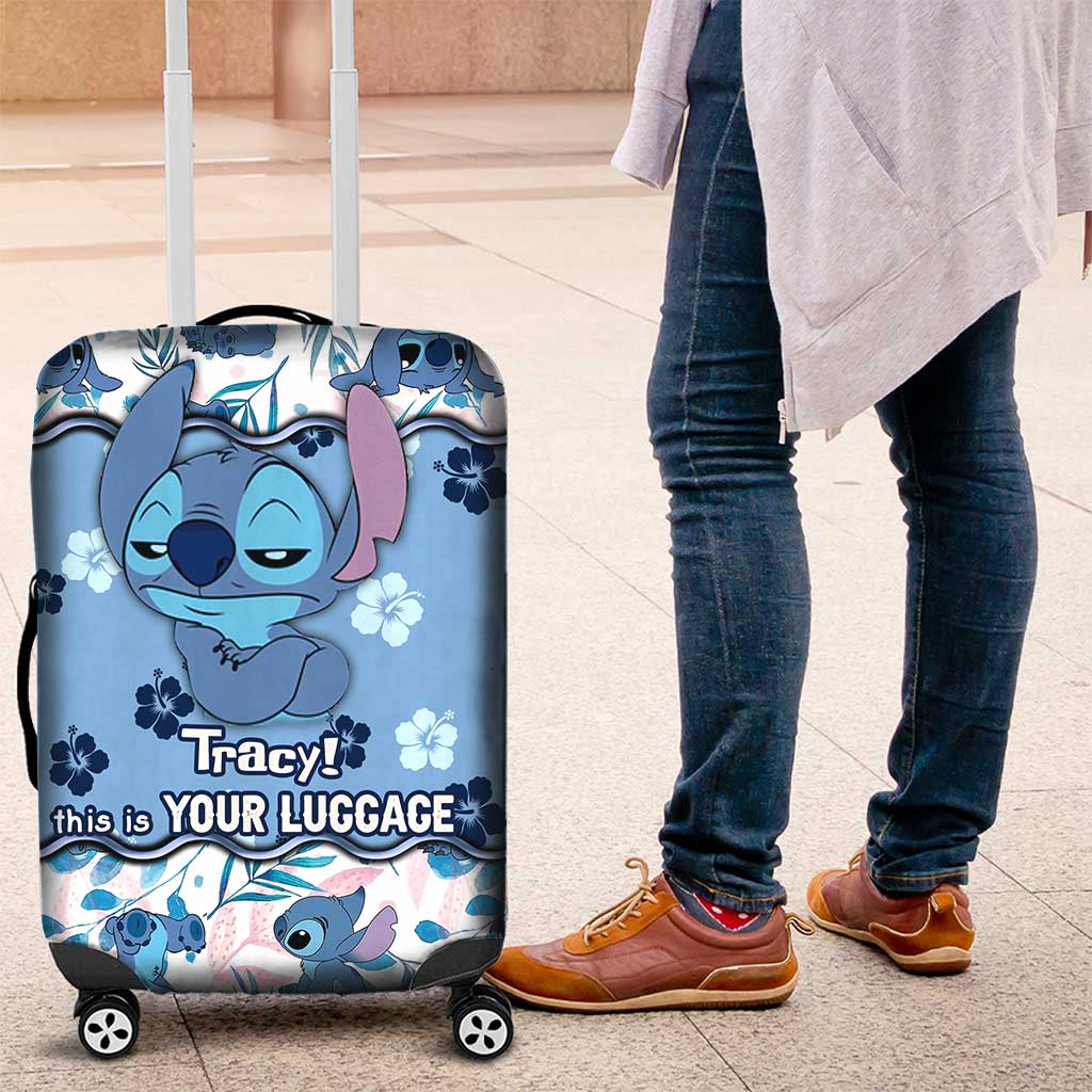 Personalized Luggage Cover with Stitch Print Custom Name Gift Luggage Cover GradoCreations