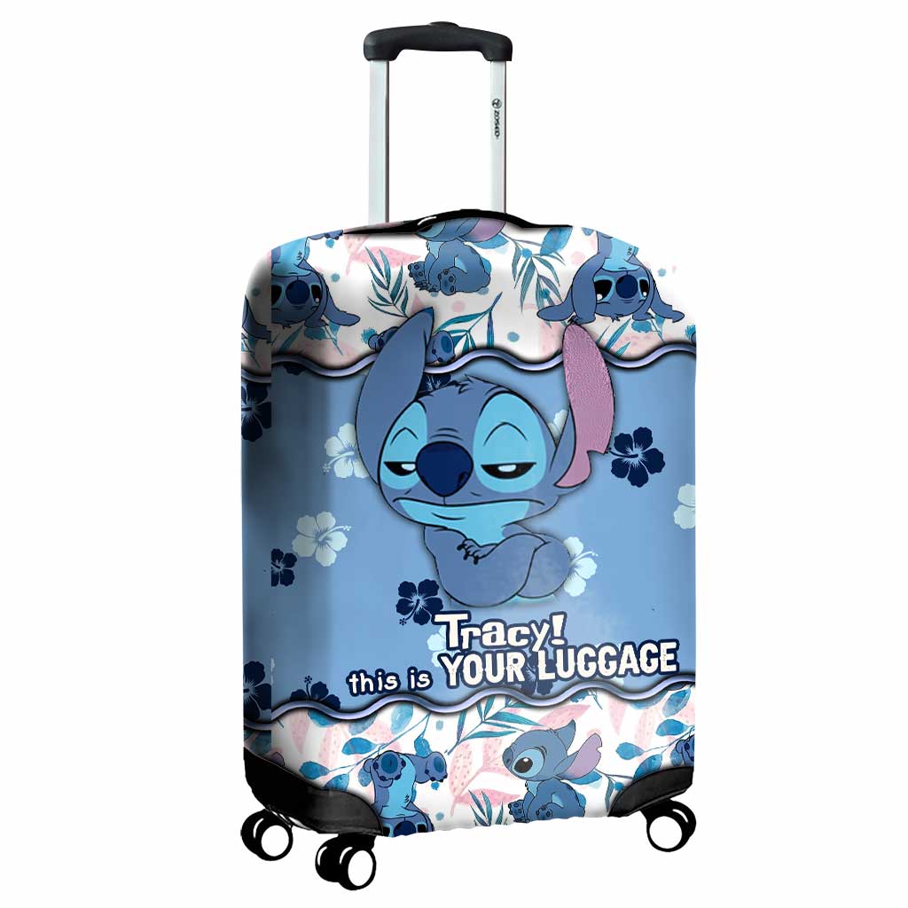 Personalized Luggage Cover with Stitch Print Custom Name Gift Luggage Cover GradoCreations