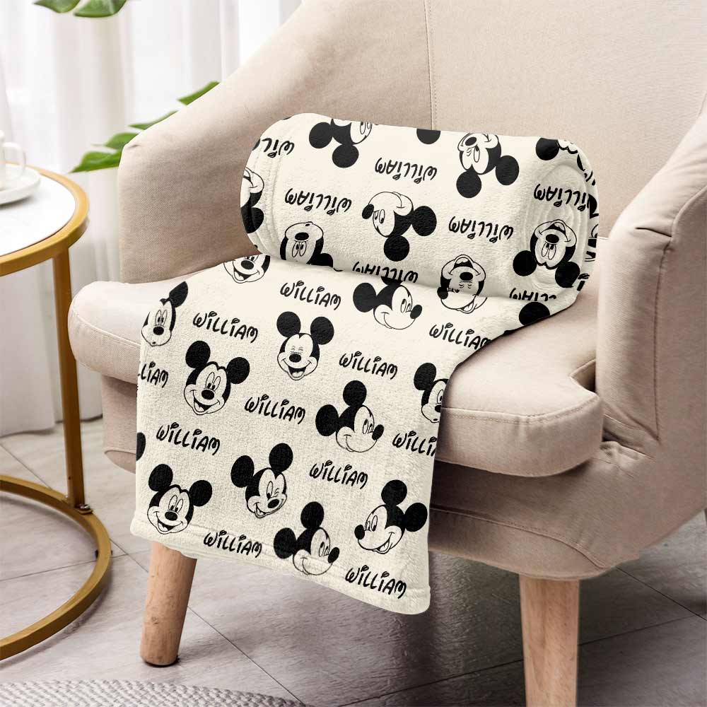 Personalized Mickey Mouse Blanket Custom Name Gift for Kids Blanket GradoCreations