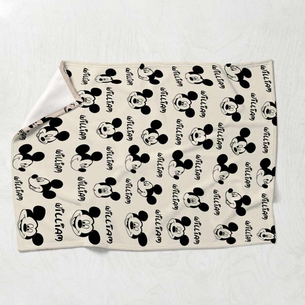 Personalized Mickey Mouse Blanket Custom Name Gift for Kids Blanket GradoCreations