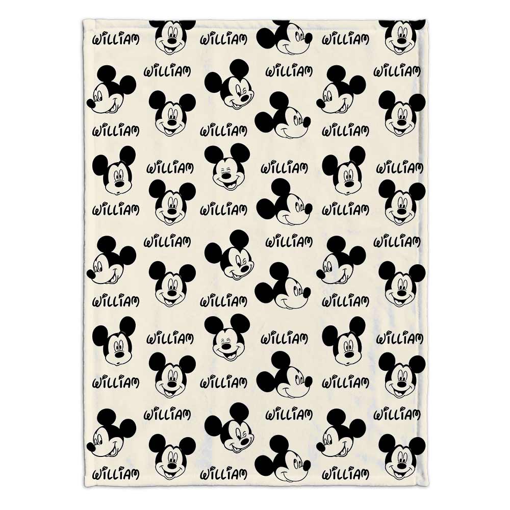 Personalized Mickey Mouse Blanket Custom Name Gift for Kids Blanket GradoCreations