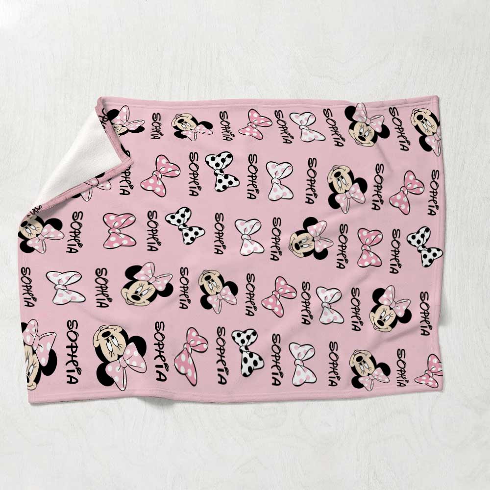 Personalized Mouse Ears Blanket Custom Name Soft Flannel Gift Blanket GradoCreations