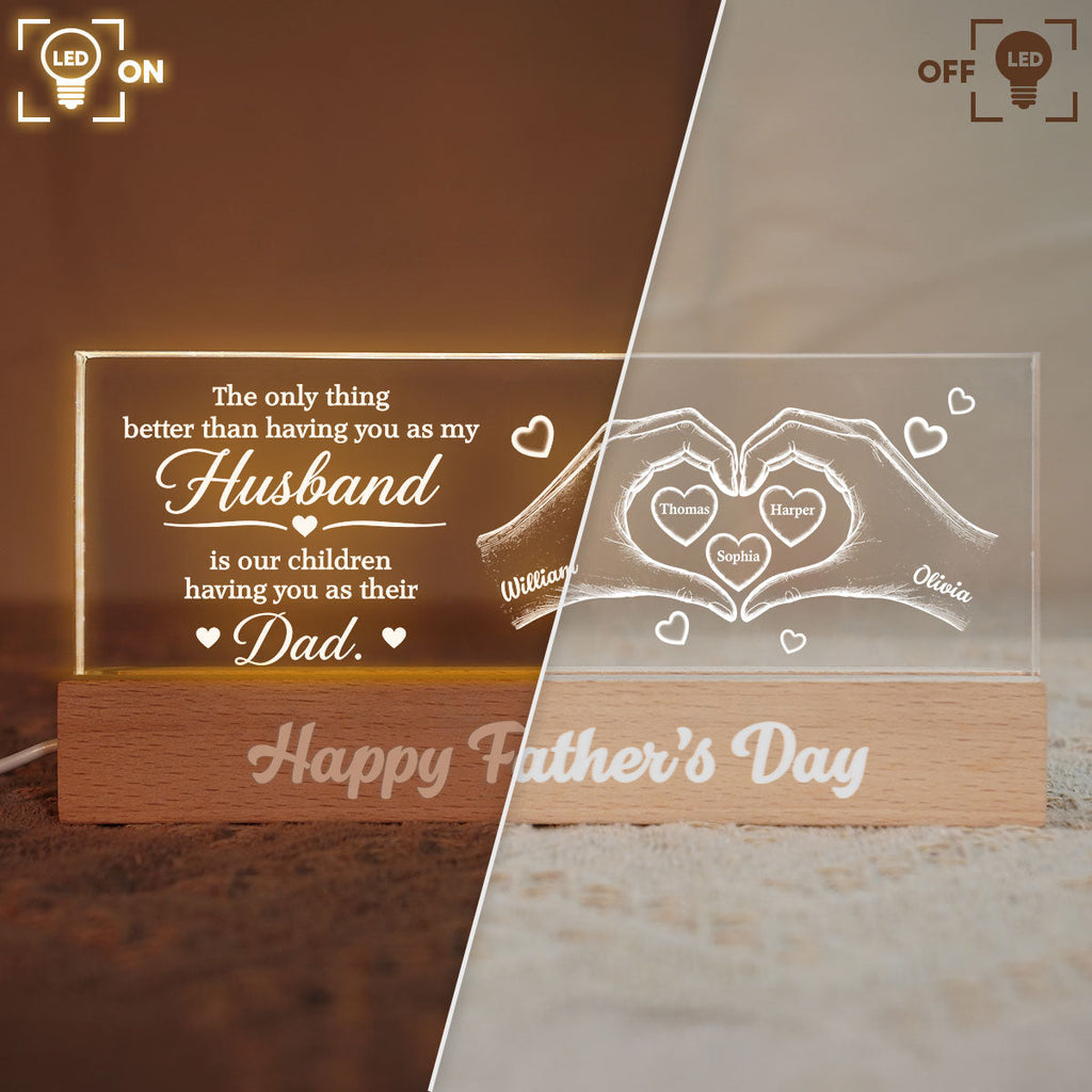 Personalized 3D LED Light Custom Family Name Gift for Dad
